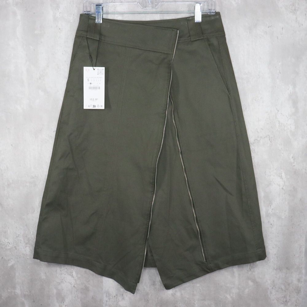 Zara Olive Green Midi Skirt